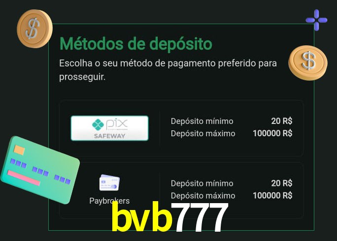 O cassino bvb777 oferece uma grande variedade de métodos de pagamento